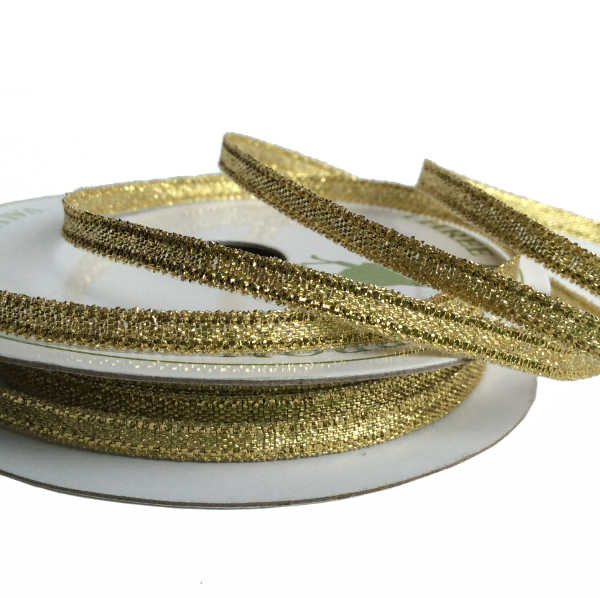 3mm Glitter Ribbon 50 Mtr Roll Gold - Click Image to Close